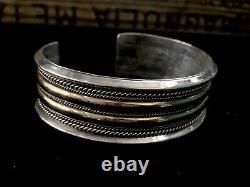Vintage Signed Heavy Navajo Native American Twisted Rope Cuff Bracelet 7