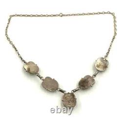 Vintage Signed MP Sterling Silver Native American Navajo Turquoise Necklace- Dat