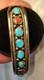 Vintage, Signed& Numbered, 925 Turquoise & Coral Cuff Bracelet Navajo-style
