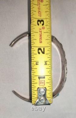 Vintage, Signed& Numbered, 925 Turquoise & Coral Cuff Bracelet Navajo-Style
