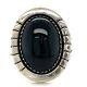 Vintage Sterling Ivan Kee Navajo Native American Black Onyx Stone Ring Band Sz 9