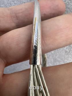 Vintage Sterling Native American Navajo Signed Liquid Silver Necklace 16