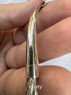 Vintage Sterling Native American Navajo Signed Liquid Silver Necklace 16