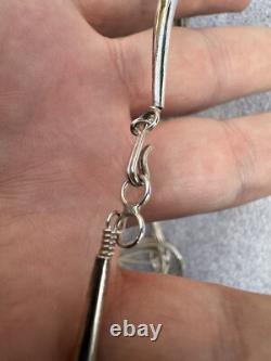 Vintage Sterling Native American Navajo Signed Liquid Silver Necklace 16
