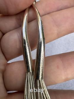 Vintage Sterling Native American Navajo Signed Liquid Silver Necklace 16