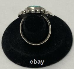 Vintage Sterling Silver M Y Native American? Navajo Turquoise Ring Sz 7