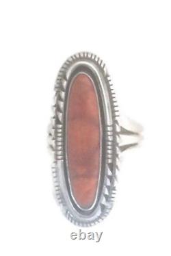 Vintage Sterling Silver Native American Navajo Spiny Oyster Ring Size 9.7 Sig RB