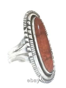 Vintage Sterling Silver Native American Navajo Spiny Oyster Ring Size 9.7 Sig RB