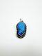 Vintage Sterling Silver Native American Navajo Turquoise Pendant