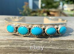 Vintage Sterling Turquoise Cuff Bracelet Hallmarked