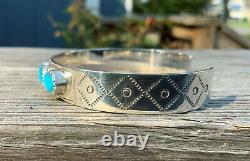 Vintage Sterling Turquoise Cuff Bracelet Hallmarked