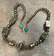 Vintage Tommy Singer Navajo Sterling Bead Statement Necklace Withturquoise Clasp