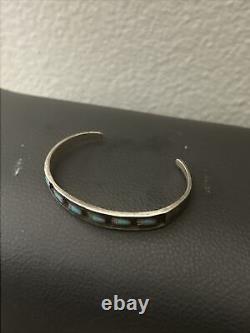 Vintage Zuni Native American Navajo Turq/Sterling Bracelet ANIMAL TRACKS/PAW