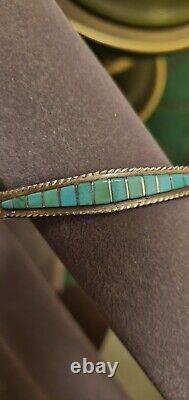 Vintage native american Navajo bracelete signed MP sterling silver