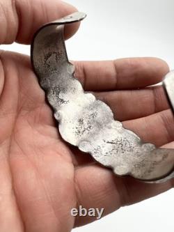 Vintage navajo sterling silver turquoise 5 stone cuff bracelet 44.4 grams