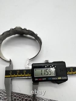 Vintage navajo sterling silver turquoise 5 stone cuff bracelet 44.4 grams