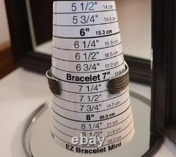 Vtg Fred Harvey Native American Petrified Wood Stamped Cuff Bracelet READ