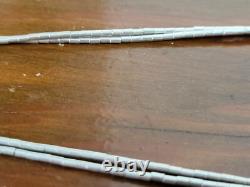 Vtg Liquid Silver Native American Navajo Turquoise 2 Stranded Micro Bead Neclace