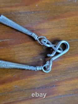 Vtg Liquid Silver Native American Navajo Turquoise 2 Stranded Micro Bead Neclace