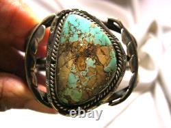 Vtg Native American Boulder Turquoise Cuff Bracelet Great Stone