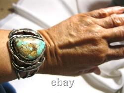 Vtg Native American Boulder Turquoise Cuff Bracelet Great Stone