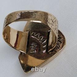 Vtg Native American Navajo 14k Gold Ring. Sz 7.5 Beautiful Piece