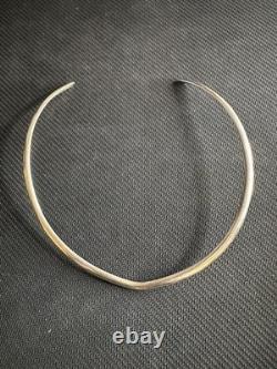 Vtg Native American Navajo Artie Yellowstone Sterling Silver Collar Necklace
