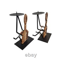 Vtg Native American, Navajo, Candle Holders