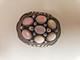 Vtg Native American Navajo Pink Shell Sterling Silver Brooch Marked F Sterling