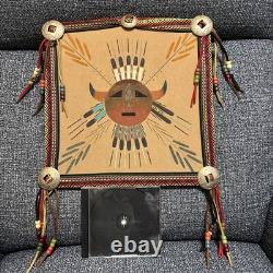 Vtg Native American Navajo Sand Painting Very Nice. CHIRACAHUA SUN. 12 X 12