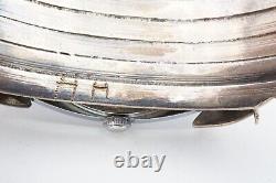 Vtg Native American Navajo Sterling Silver Turquoise Cuff Bracelet Watch Signed