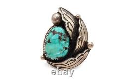Vtg Native American Navajo Sterling Silver Turquoise Ring Size 6.5 Loren Begay