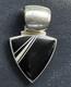 Vtg Native American Sterling Silver & Inlay Onyx Pendant Signed Albert Francisco