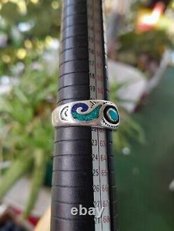 Vtg Navajo Jack Whittaker Sleeping Beauty Turquoise/Lapis Sterling Ring sz 9.5