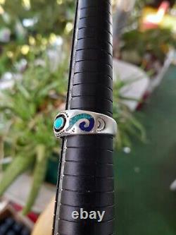 Vtg Navajo Jack Whittaker Sleeping Beauty Turquoise/Lapis Sterling Ring sz 9.5