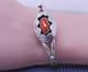Vtg Navajo Native American Sterling Silver Red Coral Cuff Bracelet