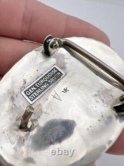 Vtg Navajo Sterling Silver 3D Stamped Feather Leaf & Flower Belt Buckle 2.5