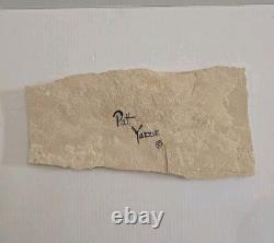 Vtg Patt Yazzie Signed Navajo Native American Hand Painted Stone Pottery Art