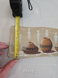 Vtg Patt Yazzie Signed Navajo Native American Hand Painted Stone Pottery Art