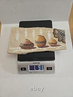 Vtg Patt Yazzie Signed Navajo Native American Hand Painted Stone Pottery Art