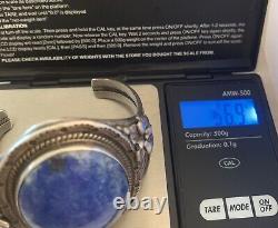 Vtg Roie Jaque Native American Navajo Sterling Silver Big Lapis Lazuli Bracelet