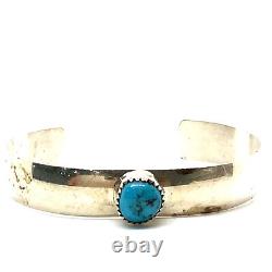 Vtg Sign Sterling Vandever Navajo Native American Turquoise Cuff Bracelet 6 1/4