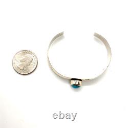 Vtg Sign Sterling Vandever Navajo Native American Turquoise Cuff Bracelet 6 1/4