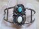 Vtg Signed Navajo Sterling Silver 925 Mop & Turquoise Cuff Bracelet 7