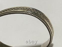 Vtg Tahe Twisted Rope Navajo Sterling Silver Native American Bracelet