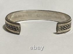 Vtg Tahe Twisted Rope Navajo Sterling Silver Native American Bracelet