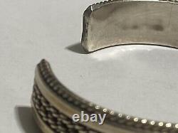 Vtg Tahe Twisted Rope Navajo Sterling Silver Native American Bracelet
