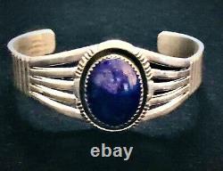 Will Denetdale Navajo Sterling Silver Lapis Lazuli Cuff Bracelet