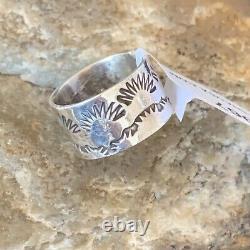 WoMens Band Native American Navajo Stamped Sterling Silver Pinky Ring Sz 3 10967