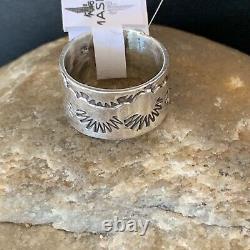 WoMens Band Native American Navajo Stamped Sterling Silver Pinky Ring Sz 3 10967